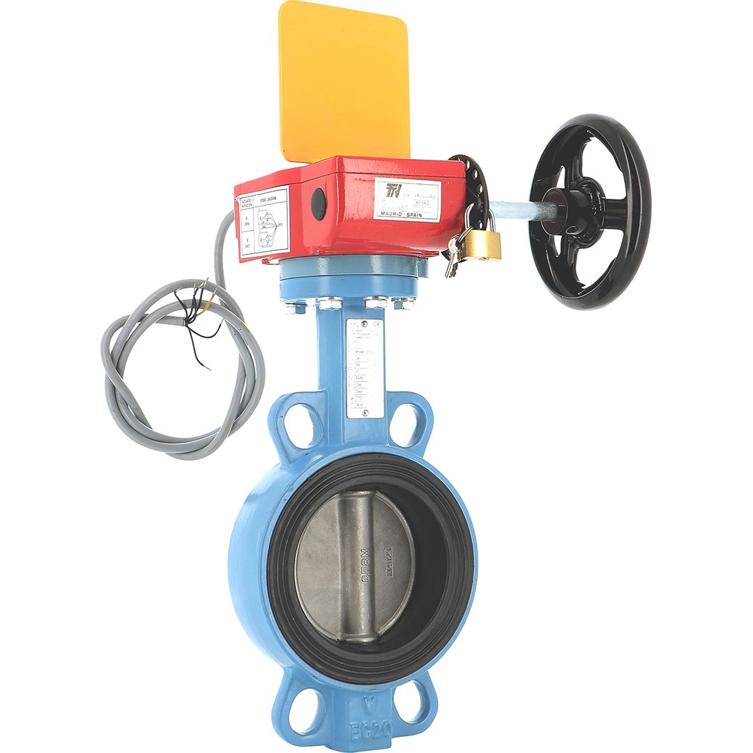 1142300-1142-robinet-papillon-TTV-wafer-APSAD Vanne à papillon Incendie à oreilles de centrage avec contacts fin de course - Sécurité renforcée et contrôle
