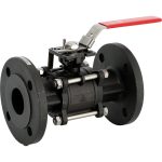 710 - Robinet à tournant sphérique acier 3 pièces à brides avec platine ISO DN15