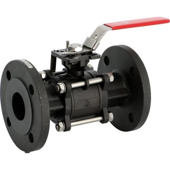 710 - Robinet à tournant sphérique acier 3 pièces à brides avec platine ISO DN15