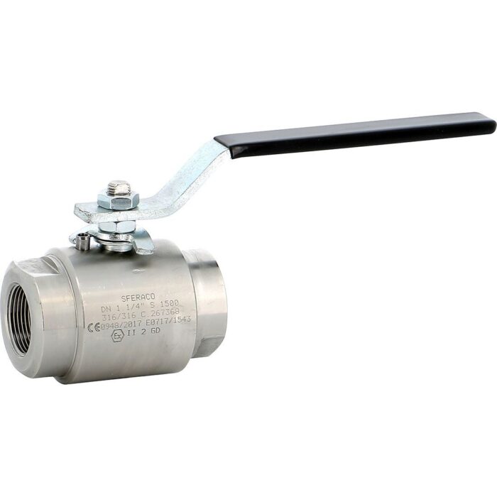 Robinet à tournant sphérique 2 pièces inox siège PEEK class1500 BSP 1/4