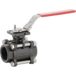 Robinet à tournant sphérique 3 pièces acier platine ISO femelle BSP 1/4''