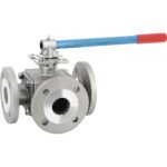 Robinet à tournant sphérique 3 voies inox lumière en L DN25