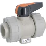 C200 PP - Robinet à tournant sphérique union femelle à souder PP/FPM DN32 d40