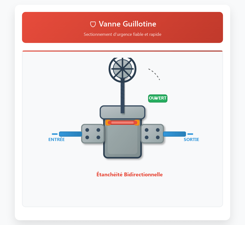 Vanne guillotine Incendies