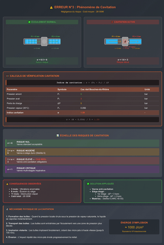 Négligence du Phénomène de Cavitation