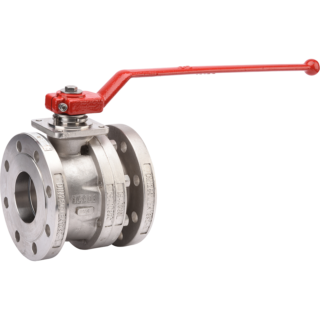 Réducteur de pression industriel : critères de sélection et mise en œuvre 3 Vanne sphérique inox 316L PN40 — vanne d’isolement amont/aval sur poste de détente industriel