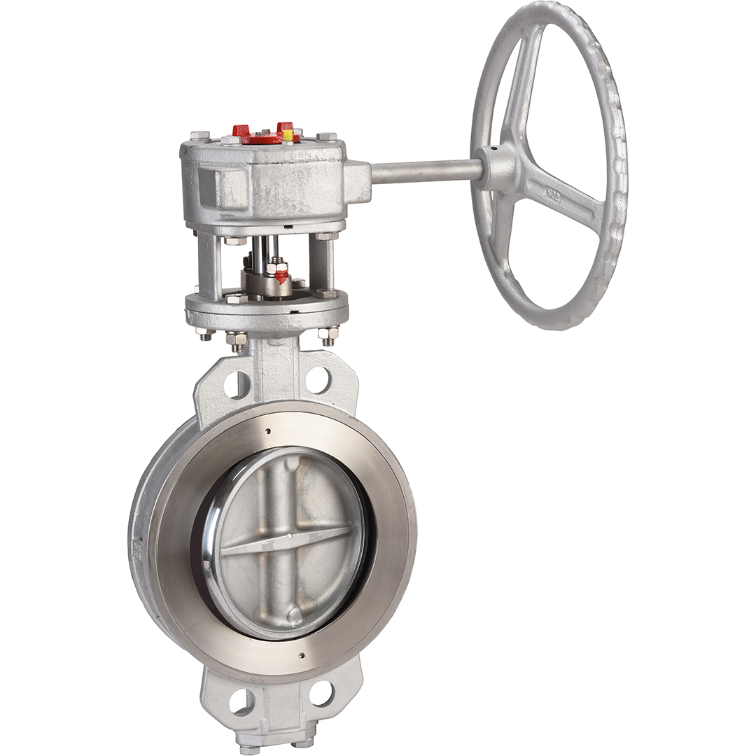 Vanne pneumatique ou électrovanne : comment choisir en environnement industriel ? 4 Vanne papillon double excentration acier avec embiellage ISO 5211 pour actionneur pneumatique